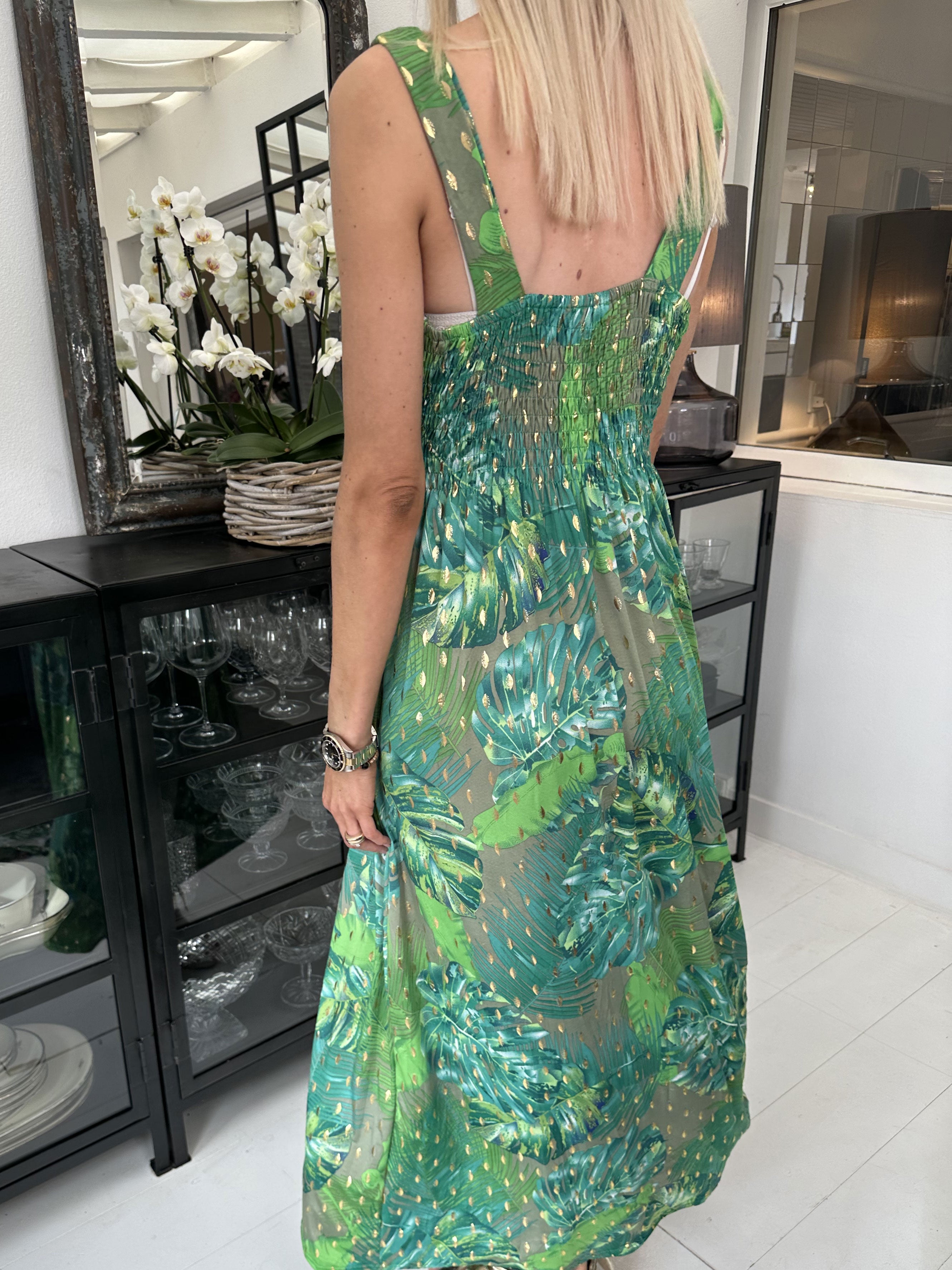 Kenza Leaf - Stropkjole i elastisk stof